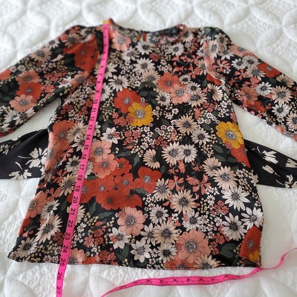 Zara Floral Long Sleeve Blouse - Picture 10 of 11